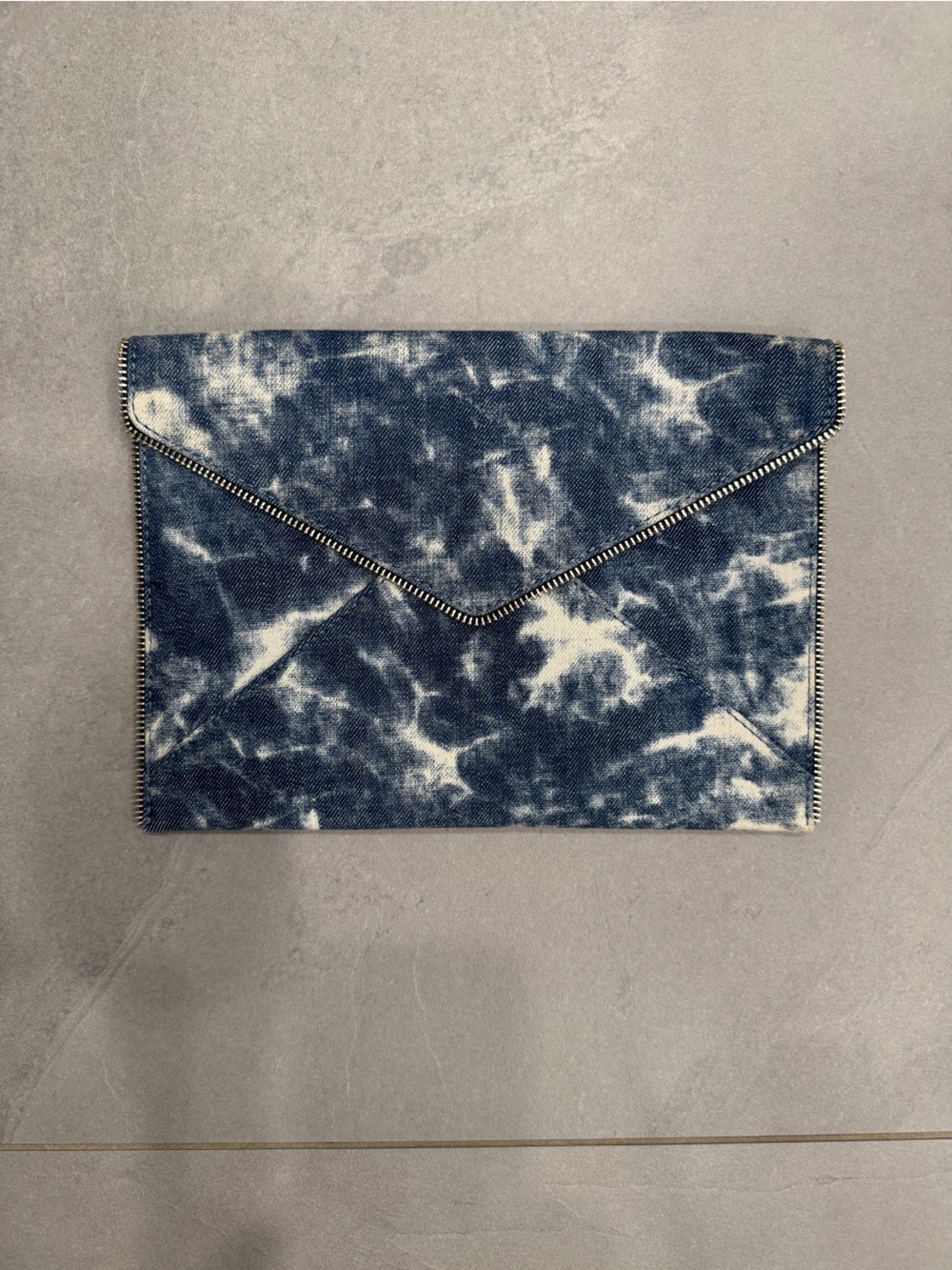 Rebecca Minkoff Denim Tie-Dye Envelope Clutch - Blue